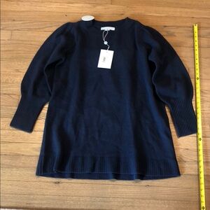 NWT Hill House Sylvie Sweater Dress Navy Blue Crew Neck Sz M